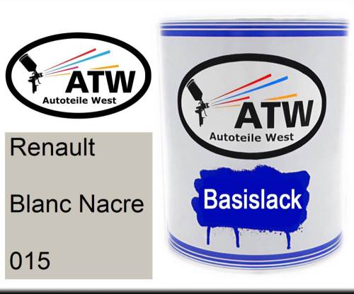 Renault, Blanc Nacre, 015: 1L Lackdose, von ATW Autoteile West.